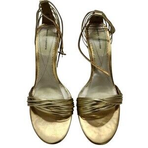 Chinese Laundry "Willy" Dressy Gold Strappy Evening Party Sandals SZ 10M w/Box